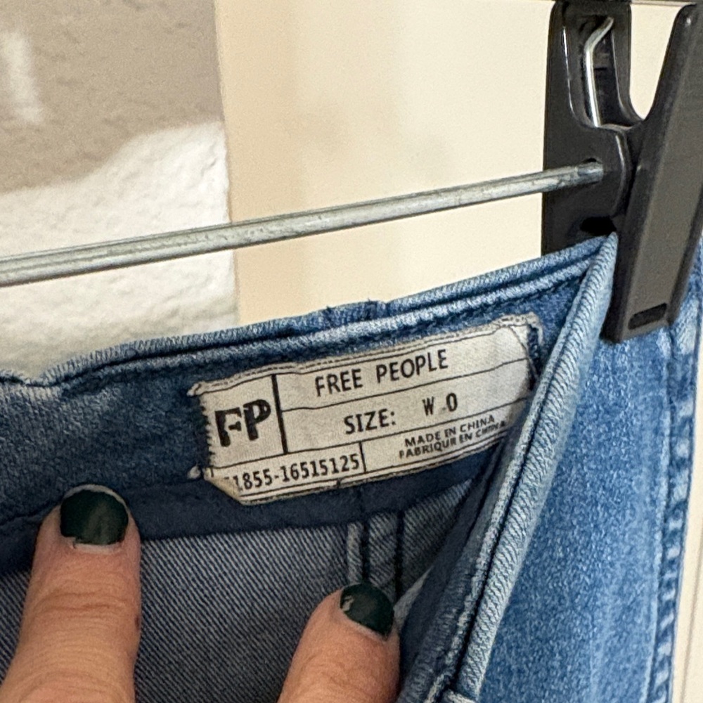 Free People Paneled Blue Denim Mini Skirt - Picture 2 of 3